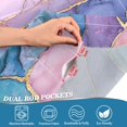 thumbnail image 3 of Yayeee Kitchen Curtains Tier Pair Light Filtering 27"x36" Rod Pocket Short Cafe Window Panel, Pink Marble Pattern, 3 of 7