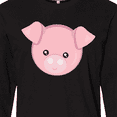 thumbnail image 4 of Inktastic Cute Pig, Little Pig, Pig Head, Pink Pig Long Sleeve T-Shirt, 4 of 5