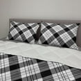 thumbnail image 2 of Stripe Comforter & Sham Bedding Set, Diagonal Design Geometry Inspired Motif with Hatched Polygons and Shapes, 3 pcs Duvet Set Microfiber Filling Quilt, 5 Sizes, Charcoal Grey White, by Ambesonne, 2 of 4
