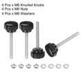 thumbnail image 4 of Uxcell 4 Set Male Thread Head Knurled Clamping Knobs Thumb Screws with Nuts Washers Black M6 x 50mmx 25mm ["Zinc Plated Carbon Steel"], 4 of 5