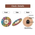 thumbnail image 7 of Colorful Clock Wall Decor Round Art Home Decor 10-Inch Silent Wooden Wall Clock, Battery Operated (AA Batteries Not Included), Artistic Home Decor, 7 of 7