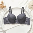 thumbnail image 2 of HVOBTTY Women's Underwire Push Up Bra Patchwork Back Closure Lightweight Breathable Comfortable Daily Bra Dark Gray, 38/85B, 2 of 5