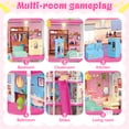 thumbnail image 3 of Flooyes 314PCS Light-Up Castle Dollhouse, 14Rooms Pretend Dream Castle with Doll and Furniture, Birthday Gifts Toys for Kids Girls 3 4 5 6 7 8, 3 of 7