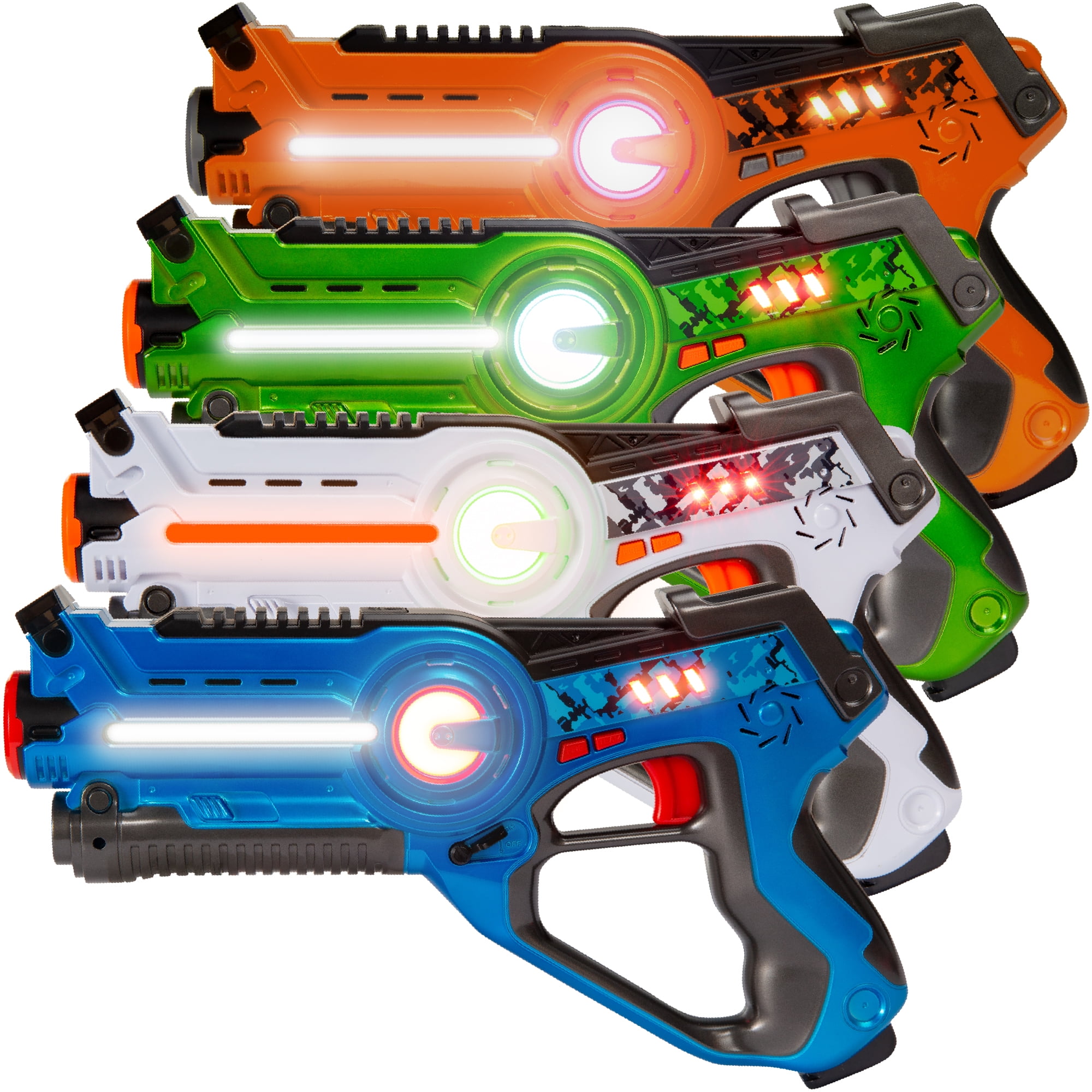 Laser Battle Mega Pack of 4 Infrared Laser Tag Guns and Vests Infrared 0.9mW 