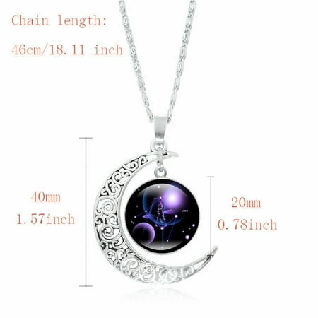 muxika 12 Constellation Moon Necklace Silver Dainty Jewelry Necklace Perfect Gifts for Mother's Day Present for Women Girls Teen