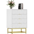 thumbnail image 1 of Ourlova Commode Organisatrice en Tissu à 4 Tiroirs – Petits Tiroirs de Rangement pour Chambre, Garde-Robe et Salon, Rangement Compact pour Vêtements, Table de Nuit Étroite Moderne, 1 of 7
