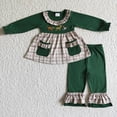 thumbnail image 1 of Conjunto de ropa de dormir con bordado de Papá Noel para niños, conjunto de manga larga, pantalones a rayas, pijamas para niños pequeños, venta al por mayor, 1 of 2