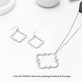 thumbnail image 5 of POMINA Quatrefoil Clover Gold Dangle Drop Earrings Gold Silver Two Tone Textured Trendy Fashion Earrings for Women Teen, 5 of 5