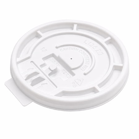 VeZee Disposable Plastic Flat Tear-Back with pinhole design Lids for White Hot Cup suitable for hot cups sized 10Oz 12 Oz & 16 Oz |100CT