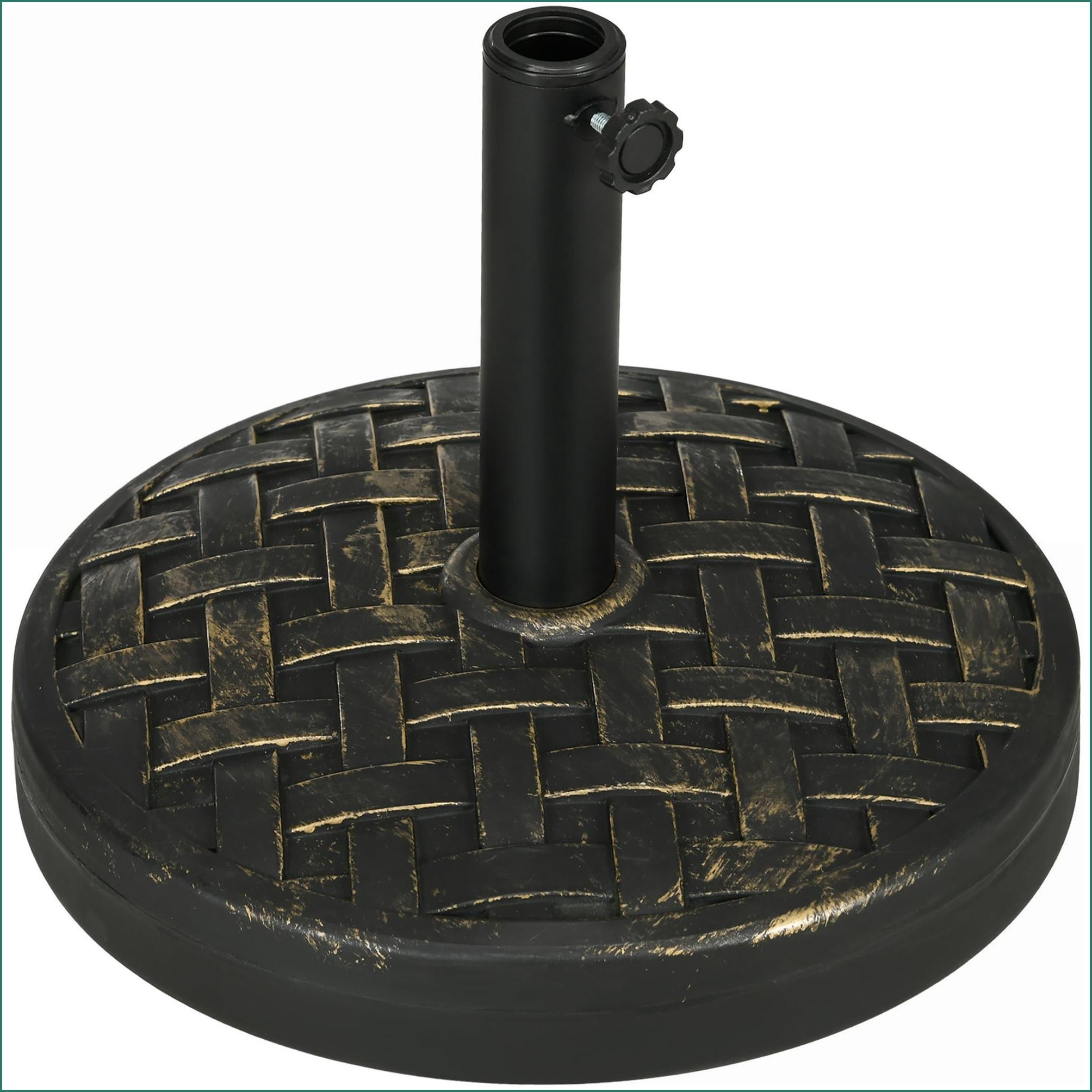Patio Umbrella Base, 40 lbs Heavy Duty for Patio Lawn Poolside, Fits 1.5"/2" Poles, Bronze Tan Brown | Concrete | Beige