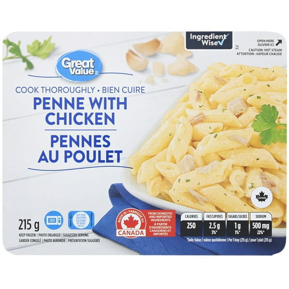 Pennes au poulet Great Value 215&nbsp;g