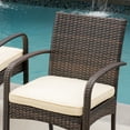 thumbnail image 3 of Noble House Brown Indoor Traditional Wicker Dining Chair Set, Cream, 3 of 5