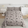 thumbnail image 2 of Homewish Chic Fashion Bow-tie Full Size Comforter Sets for Girls, Modern Brown Buffalo Plaid Bedding Comforter Set, Cartoon Bow Reversible Bedding Sets, Super Cozy Room Decor, 3-Piece, 2 of 8