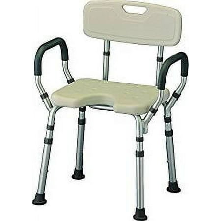 NOVA Medical Products Bath Seat with Arms & U-Shaped Cutout, White, 7 Pound
