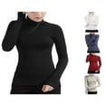 thumbnail image 5 of Women’s Warm Modal Base Tops Slim Fit Mock Turtleneck Long Sleeve Base Layer Shirts Thermal Shirts, 5 of 5