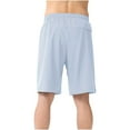 thumbnail image 3 of Men's Bermuda Shorts Lounge Summer Beach Shorts Elastic Waist Drawstring Solid Color Shorts, 3 of 7