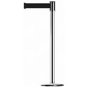 Tensabarrier Barrier Post with Belt,7-1/2 ft. L,Black 890U-1P-1P-1P-STD-NO-B9X-C