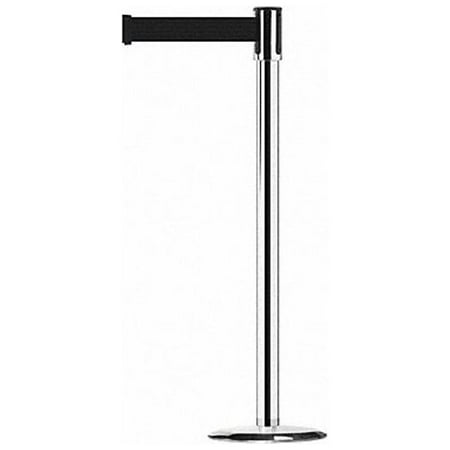 Tensabarrier Barrier Post with Belt,7-1/2 ft. L,Black 890U-1P-1P-1P-STD-NO-B9X-C