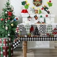 thumbnail image 3 of Christmas Tablecloth 60x120 Inches - Black Bufflao Plaid Christmas Party Decorations for Home - Christmas Tree Table Cloth for Rectangle Table Xmas Holiday Decor for Kitchen, 3 of 6