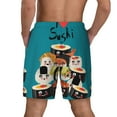 thumbnail image 4 of Daiia I Love Sushi Mens Swim Trunks Swim Shorts Quick Dry Swim Shorts with Mesh Lining Pockets-Large, 4 of 9