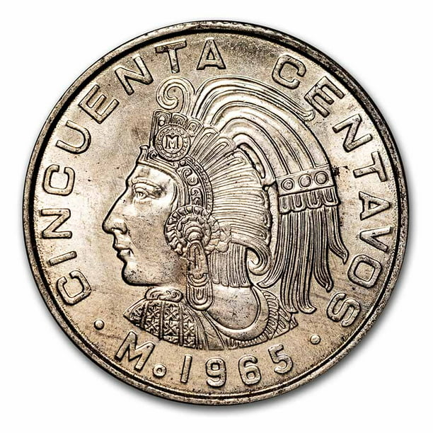 1964-1969 Mexico 50 Centavos Cuauhtemoc BU - Walmart.com
