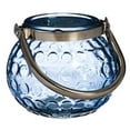 thumbnail image 2 of Shades of Indigo Glass Globe Candleholder with Metal Handle, 2 of 4