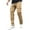 Khaki, variant on Men's Casual Pants Men's Solid Color Drawstring Pockets Straight Leg Cargo Pants Black 2XL