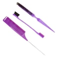 thumbnail image 2 of Milaget 3x Hair Styling Comb Set Parting Comb Edge Brush Rat Tail Comb Teasing Brush Set, 2 of 8