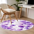 thumbnail image 4 of Purple Flowers Round Area Rug 3.3Ft Washable Circle Rugs for Dining Room Table, Spring Blooms Botanicals Watercolor Floral Non-Slip Carpet Floor Mats Indoor Outdoor Carpet Runner Aesthetic Home Decor, 4 of 8