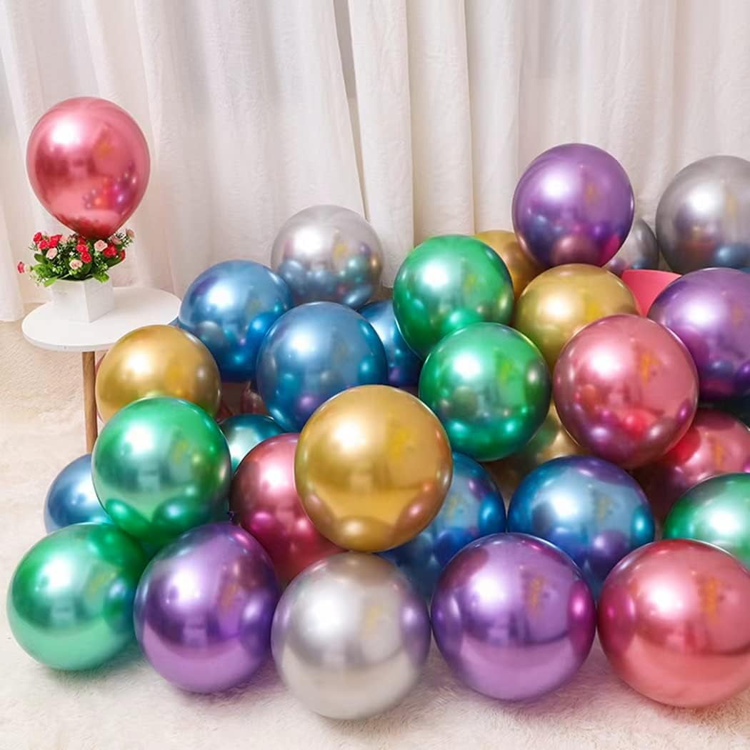 lobida Easy to Assemble Balloons, Latex Macaron Metallic, 12 inches, 250 Count