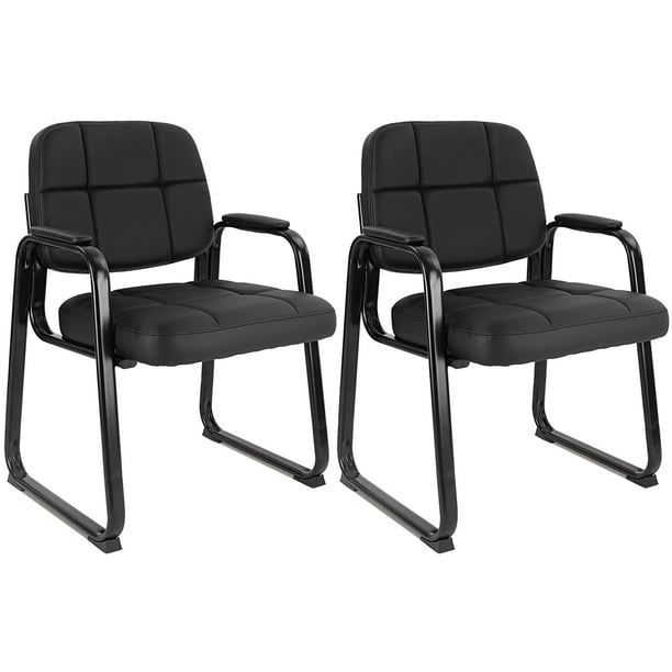 CLATINA Waiting Room Guest Chair with Bonded Leather Padded Arm Rest