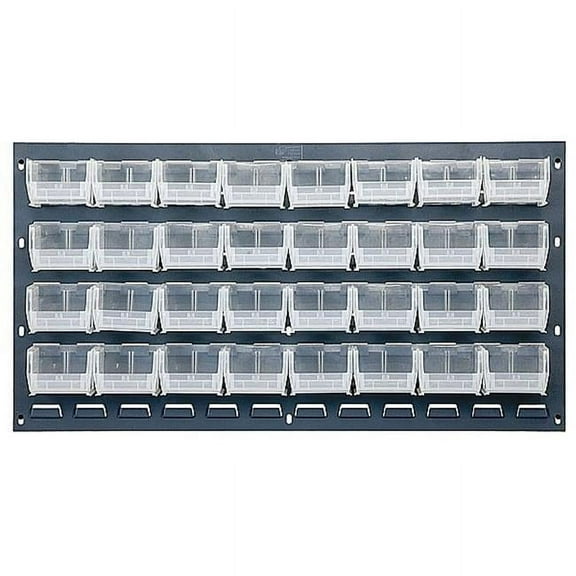 36 x 19 in. Louvered Panel with 32 Clear Bins