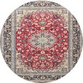 thumbnail image 1 of Ahgly Company Tapis Rond Traditionnel Brun Châtaigne Lavable en Machine, 4 Pieds Rond, 1 of 7