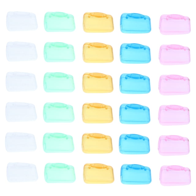 OULII 30Pcs Assorted Color Plastic Toothbrush Case for Dustproof and Protective Use