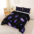 thumbnail image 2 of Homewish Mystic Witch Halloween Full Size Comforter Sets,Palm Crystal Spell Book Pattern Bedding Comforter Set,Black Violet,Black Reversible,3 Pieces,1 Comforter and 2 Pillowcases, 2 of 7