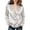 White, variant on HAiming Plus Size Tops for Women Long Sleeve Silk V Neck Blouses Loose Casual Elegant Solid Color Shirts Office Tops