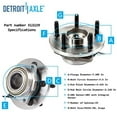 thumbnail image 3 of Detroit Axle - Front Wheel Bearing Hub for 2005-2011 Dodge Ram Dakota, 2006-2008 Mitsubishi Raider, Wheel Bearing & Hub 2007 Replacement [5 Lug w/ABS], 3 of 5
