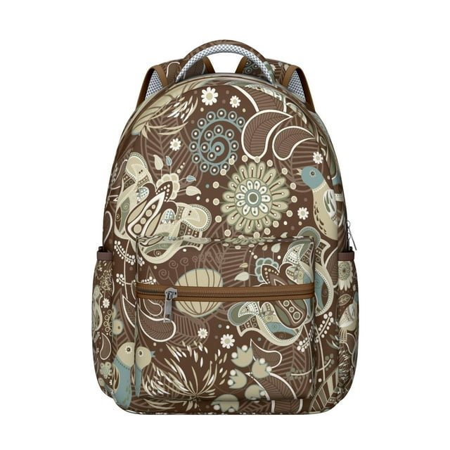 Colorful Vintage Paisley Students Backpack Chic Boho Floral Design with Abstract and Decorative Paisley Print, Lightweight and Durable for School