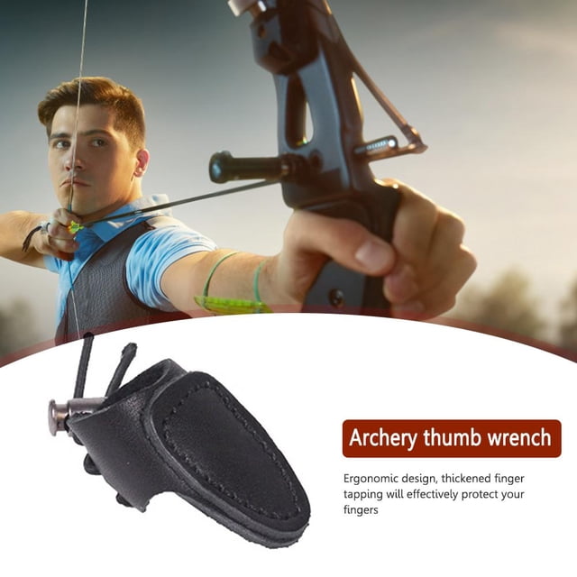 Protector de punta de dedo de flecha de arco recurvo para tiro con arco (negro)