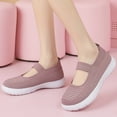 thumbnail image 2 of Domzle Women Mary Jane Shoes Slip On Walking Flats Comfortable Dressy Knit Washable Casual Shoe with Arch Support Purple, 2 of 7