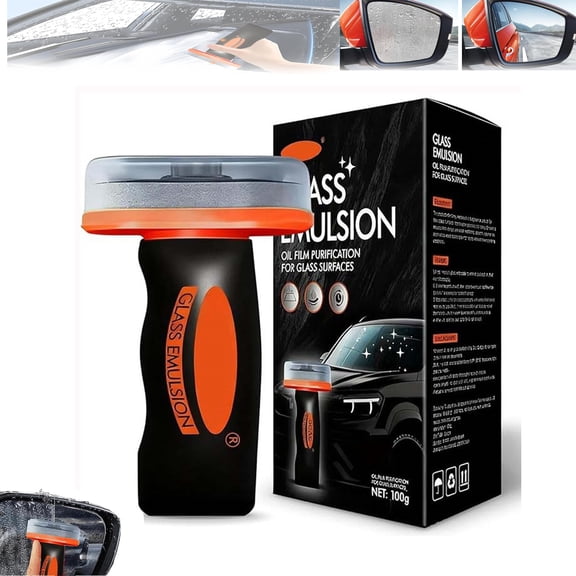 Glass Emulsion Car Glass Oil Film Remover, 100g Windshield Polishing Cleaner for Clear Glass, Windshield Cleaning Tool for Auto Maintenance