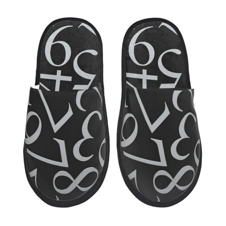 Balery Numbers Slient Indoor Furry Fleece Comfort House Shoes Soft Non-Slip Home Shoes Cotton slippers House Slippers-- Large