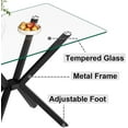 thumbnail image 6 of 47" Glass Dining Table, Modern Kitchen Dining with Tempered Glass Tabletop and X-Shape Metal Pedestal, Clear Glass Kitchen Dining Room Table for 4, 6 of 15