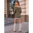 thumbnail image 4 of Womens Off The Shoulder Sweater Oversized Batwing Sleeve Loose Pullover Sweaters Tops, 4 of 13