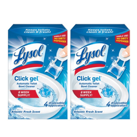 - (2 pack) Lysol Automatic Toilet Bowl Cleaning Click Gel, Ocean Fresh Scent, 4ct