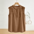 thumbnail image 5 of Embroidered Tops for Women Summer Casual Sleeveless V Neck Tank Top Lightweight Button up Loose Fit Blouse for Daily Wear, 5 of 6