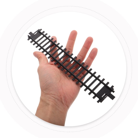 MEIBUTYUP 4-Piece Black Plastic Train Track Set with Flexible Assembly and Convenient Drawer Storage for Kids