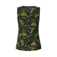 thumbnail image 5 of Xecao Carnival Mardi Gras3 print women's scoop neck, loose-fit workout tank tops for the gym., 5 of 9