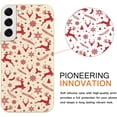 thumbnail image 2 of Christmas Beige Print Phone Case for Samsung Galaxy S21 FE 5G 6.4", Aesthetics Pattern Design Soft TPU Silicone Xmas Cases, Shockproof Bumper Protector Camera Girls Women Cover, Snowflake Deer, 2 of 6