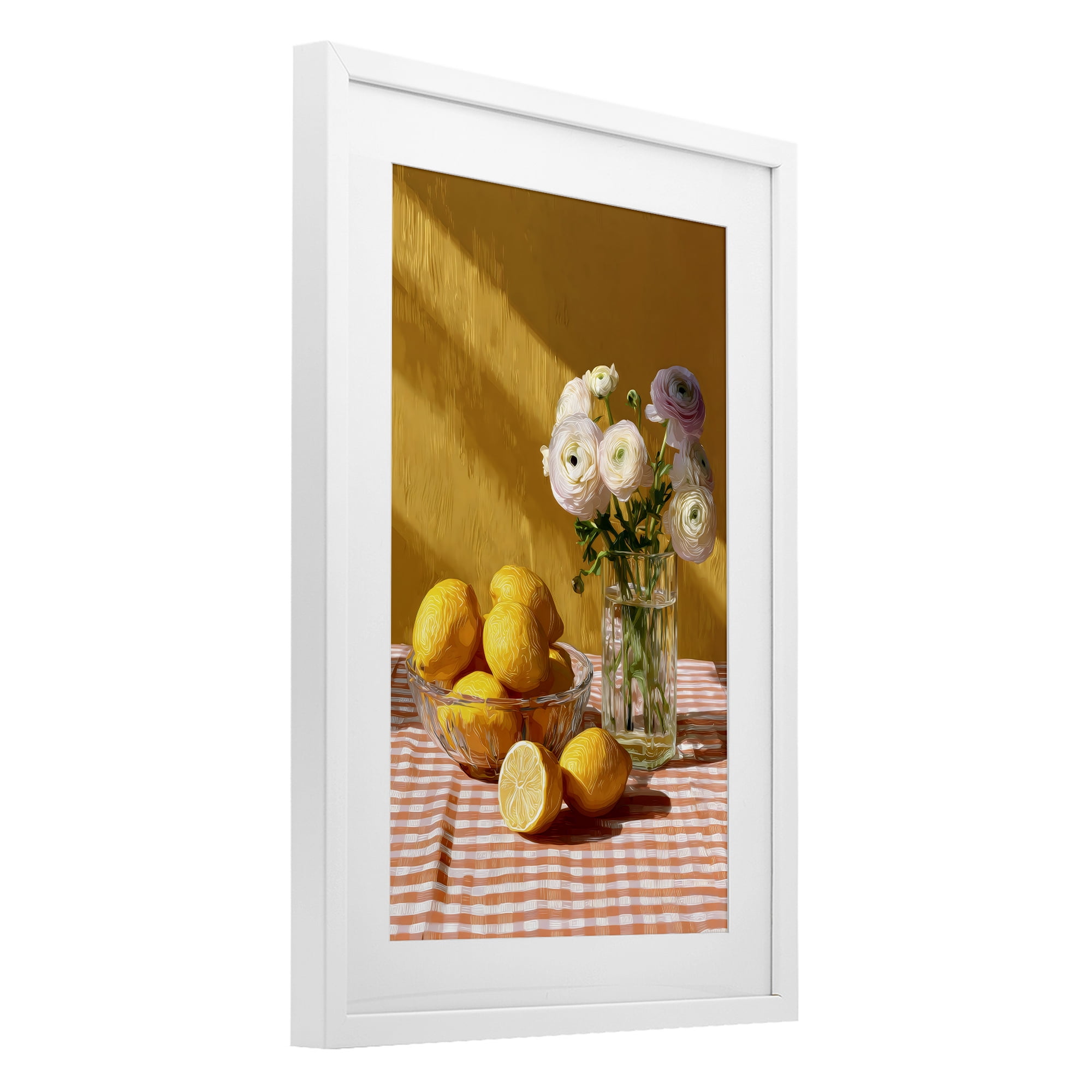 Stupell Industries Lemony Breakfast Arrangement White Framed Print Under Glass, design by Petal Prints Design